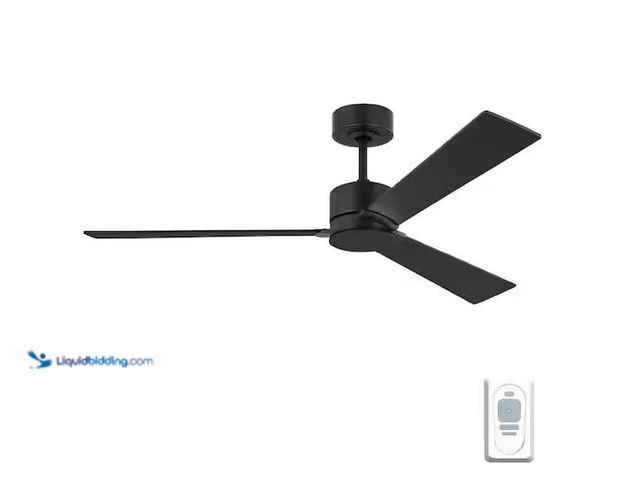 Lot 49-1576599 - Generation Lighting Rozzen 52 in. Modern Midnight Black Ceiling Fan with Black Blades, DC Motor and ...