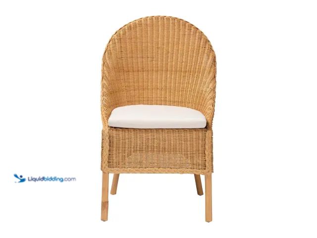 Lot 49-5433661 - bali & pari Camelia Rattan Dining Chair Light Honey. Item is Unused