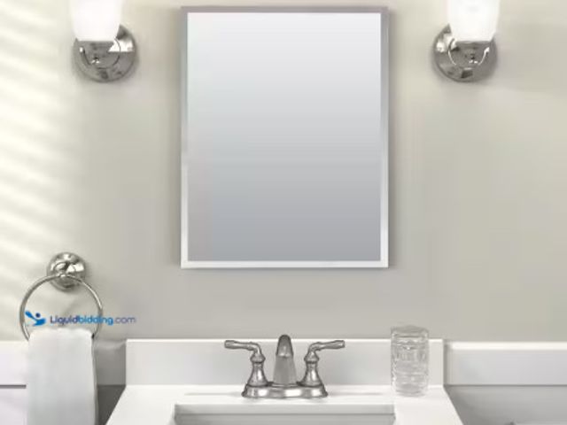Lot 49-2025001 - Glacier Bay 16 in. W x 20 in. H Rectangular Recessed or Surface Mount Frameless Beveled Mirror Medic...