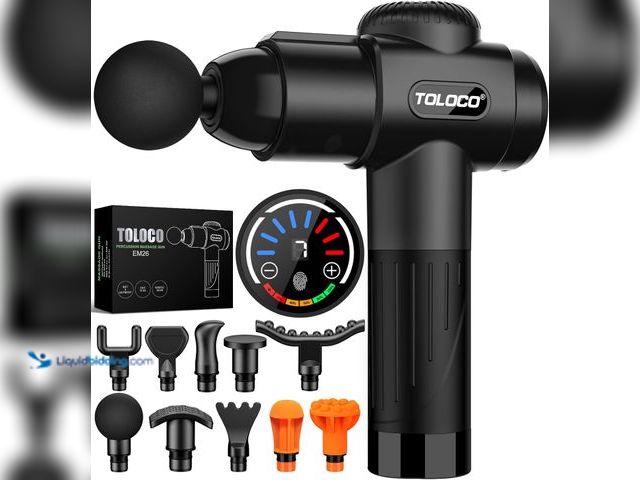 Lot 49-5453743 - TOLOCO Massage Gun, Deep Tissue Back Massage for Athletes for Pain Relief, Percussion Massager. [Mod...