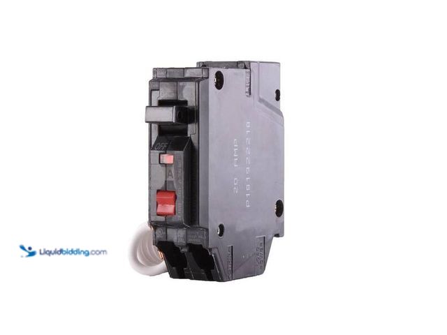 Lot 49-3528629 - GE 20 Amp 1-Pole Ground Fault Breaker with Self-Test 
Model # THQL1120GFTP. Item is unsued.