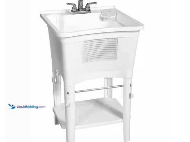 Lot 49-5555268 - Glacier Bay
24.1 in. L x 24.1 in. W x 36.7 in. H Laundry Sink / Utility Sink Work Center in White w...