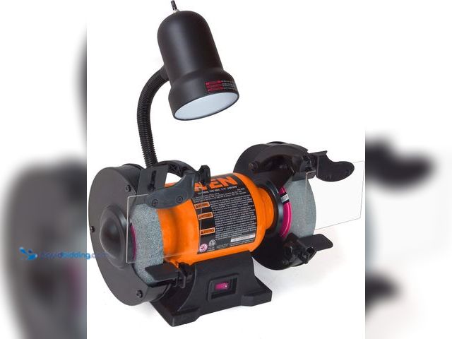 Lot 49-2001155 - Wen BG4276 2.1-Amp 6-Inch Single Speed Bench Grinder with Flexible Work Light, Model # B08ZVTC2VK, U...