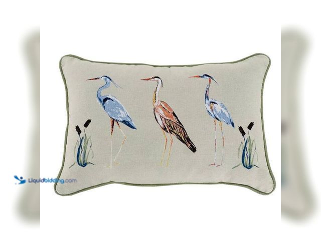 Lot 49-2023202 - Lot of (2)- Hampton Bay 20 in. x 12 in. Outdoor Patio Lumbar Pillow in Allover Bird. Model # ZZ-PI-P...