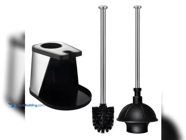 Lot 49-1569308 - Lot of (2) TOILETTREE PRODUCTS Stainless Steel Toilet Plunger and Bowl Brush Combo for Bathroom Clea...