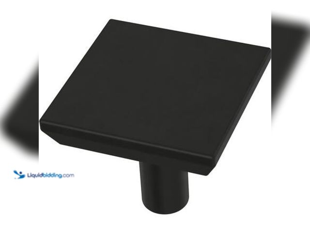 Lot 49-5581844 - QTY 2 - Liberty 10-Pack Simple Square 1-1/8 in. 29 mm Matte Black Cabinet Knob Model # P40847C-FB-SP...