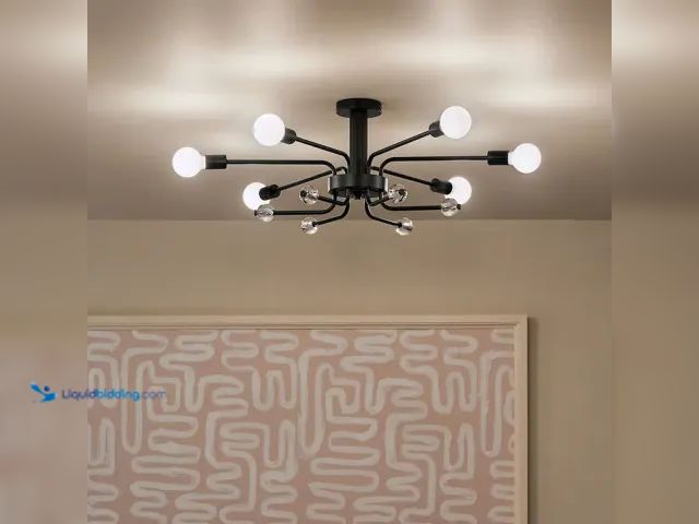 Lot 49-1548730 - Kichler Ocala 6 Light Ceiling Light (24.25" W x 12.5" H x 41.25" L) Model #52602BK, Unused  Ref#HDPA...