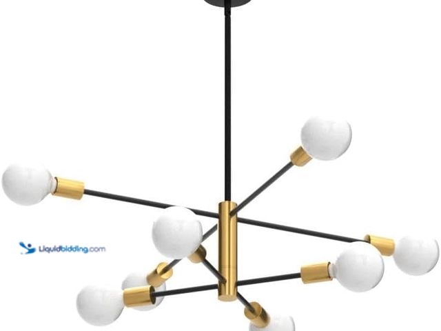 Lot 49-5416482 - KAISITE Modern Sputnik Chandelier - 8-Light Ceiling Light Fixture Height Adjustable Mid Century Plat...