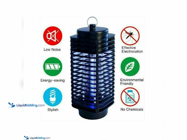 Lot 49-5388222 - Electric UV Bug/Mosquito Zapper Trap Light Indoor/Outdoor 10.25"T x 4.33"W Black - NEW - Operates no...