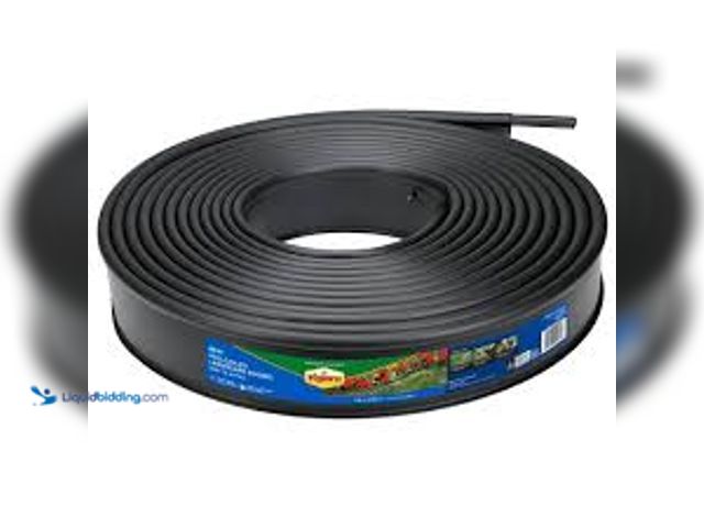 Lot 49-5483696 - Vigoro 4.5 in. x 60 ft. Black Plastic Lawn Edging. Model # 54360. Unused