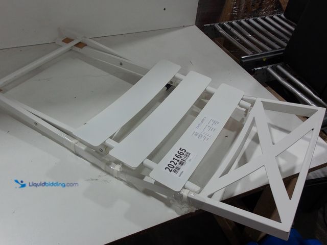 Lot 49-2021665 - StyleWell Metal Slat Folding Outdoor Dining Chair in White. Model # FDS40069A-W. MSRP $49.98. Unused...