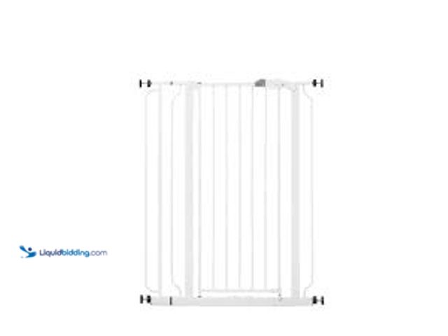 Lot 49-5415059 - Regalo 36 in. White Metal Easy Step Extra Tall Walk-Through Gate. Model # 1166 H DS. Used.