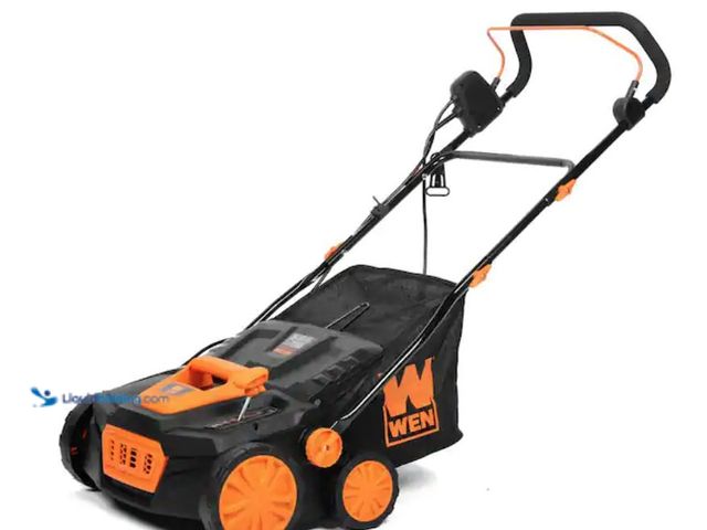 Lot 49-2026315 - WEN 15 in. 13 Amp 2-in-1 Electric Dethatcher and Scarifier with Collection Bag, Model # DT1315. MSRP...