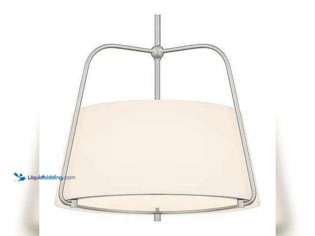 Lot 49-3564230 - DSI LIGHTING
Corbin 3-Light Brushed Nickel Shaded Pendant Light with White Opal Glass Shade Unused