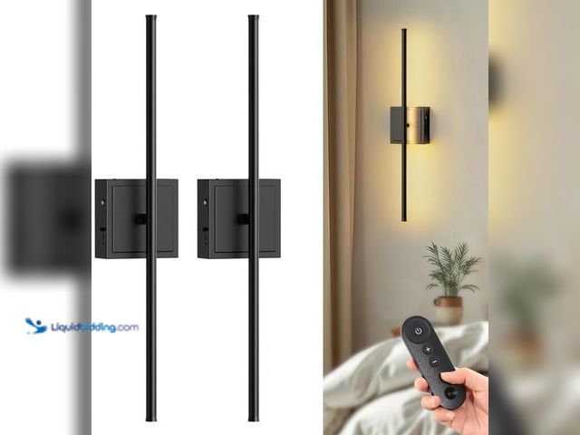 Lot 49-5405795 - DORESshop Battery Operated Wall Sconces Set of Two with Remote Control, Rechargeable Wall Sconce, 35...
