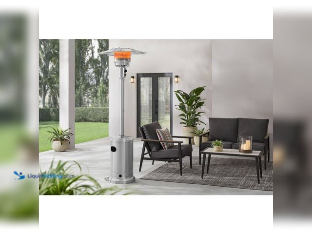 Lot 49-5414716 - 48000 BTU Stainless Steel Propane Standing Patio Heater with Wheels Model # NCZH-G-SS unused