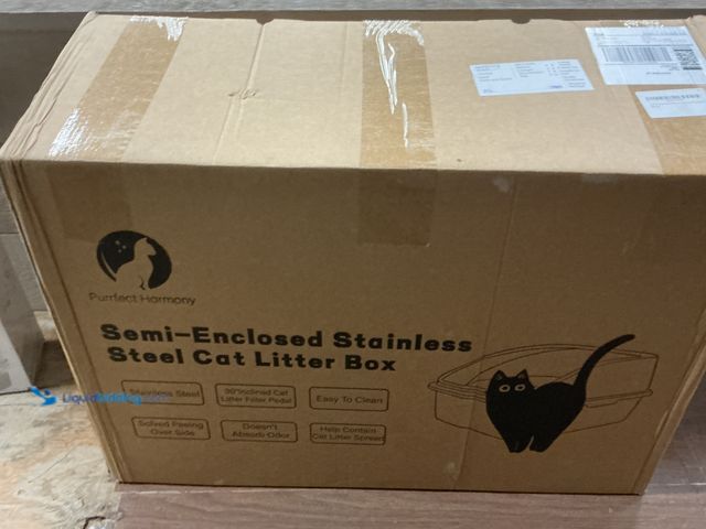 Lot 49-3512560 - Purrfect Harmony Semi- Enclosed Stainless Steel XL Litter Box (New) No Factory Image