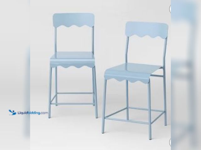 Lot 49-3528684 - Set of 2 24" Wavy Metal Counter-Height Stool - Room Essentials™ TCIN: 91960242 item is unsued.