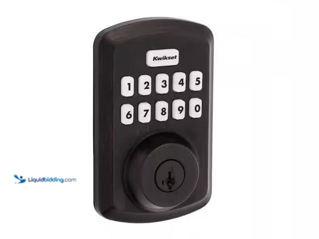 Lot 49-1573195 - Kwikset Powerbolt 250 10-Button Keypad Venetian Bronze Transitional Electronic Deadbolt Door Lock, M...