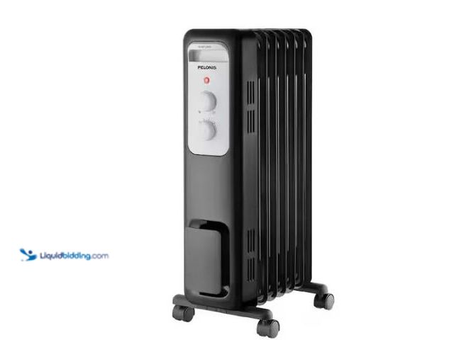 Lot 49-1549328 - Pelonis 1,500-Watt Oil-Filled Radiant Electric Space Heater with Thermostat, Model # HO-0279, Slight...