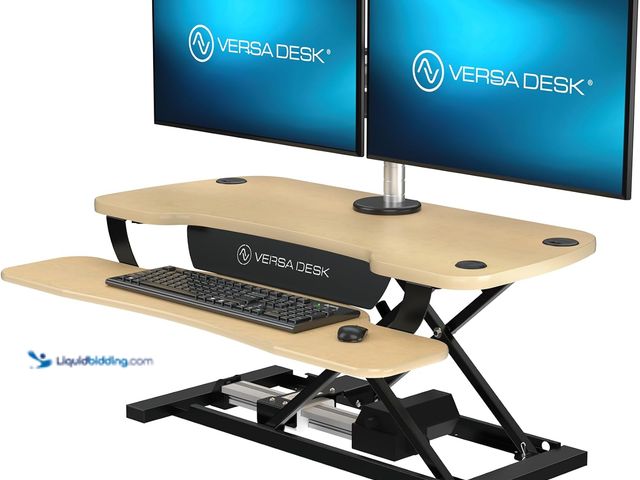 Lot 49-5541413 - VERSADESK PowerPro 36” x 24” Standing Desk Converter | 36 Inch Electric Height Adjustable Sit to Sta...