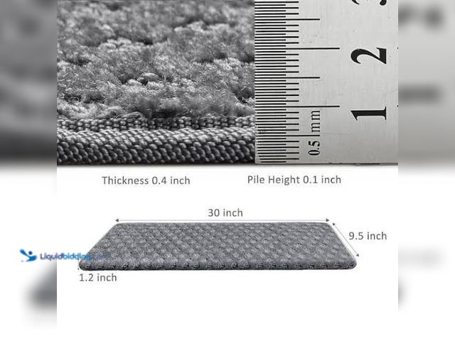 Lot 49-2020997 - PURE ERA Bullnose Gray Rectangular 9.5 in. x 30 in. x 1.2 in. Polypropylene Carpet Stair Tread Cover...