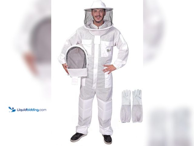 Lot 49-5482115 - USKEEPERS 3-Layer Ultra Ventilated Bee Suit for Men & Women – Premium Beekeeping Suit with Bee Glove...