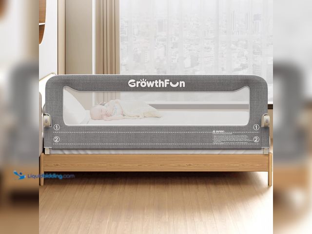 Lot 49-5549957 - Brand: GrowthFun Foldable Bed Rail for Toddlers, 71in Reinforced Carbon Steel Frame&Connectors, Brea...