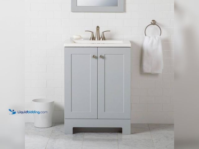Lot 49-5454231 - 25 in. Single Sink Pearl Gray Bath Vanity with White Cultured Marble Top (Assembled) Model # GB24P2-...