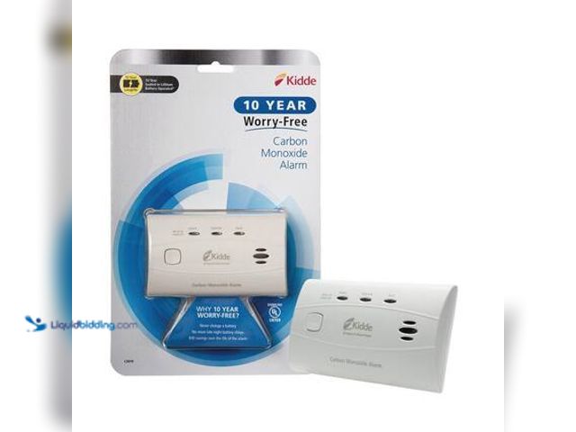 Lot 49-5539787 - QTY 3 - Kidde 10-Year Battery Powered Carbon Monoxide Detector with LED Alarm Warning Light. Model #...