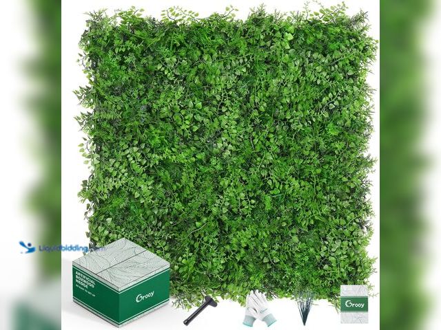 Lot 49-5448818 - 20"x20" Artificial Hedge Grass Wall, 12PCS Green Wall Panels, Plant Wall, Greenery Wall Backdrop, UV...
