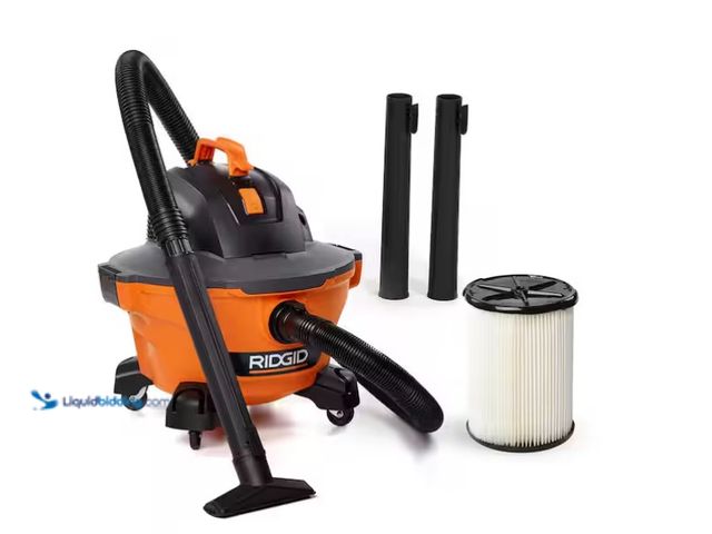 Lot 49-1566829 - RIDGID 6 Gal. 3.5 Peak HP NXT Shop Vacuum Wet Dry Vac with General Debris Filter, Locking Hose and A...