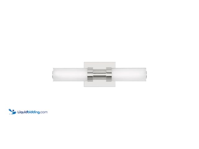 Lot 49-3523223 - Kiel 18 in. Small 2-Light Chrome LED Vanity Light Bar with Arctic Glass Shades (no glass bulb covers...