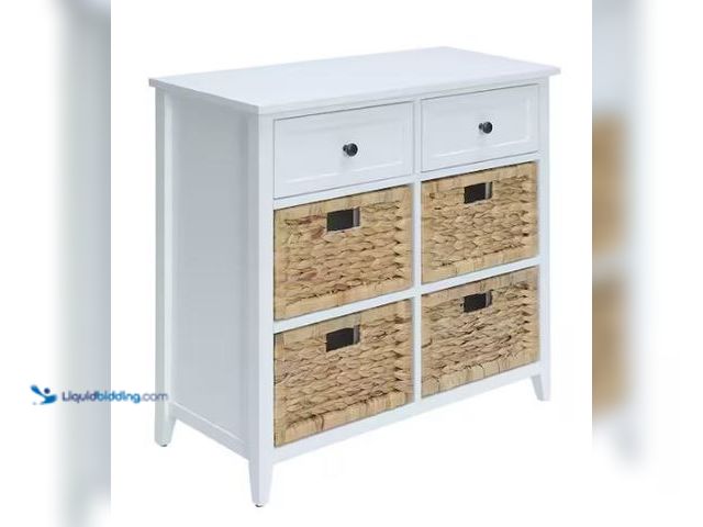 Lot 49-1569271 - Acme Furniture Flavius White 6 Drawers Accent Chest, Model # 97416, Slightly used, Possibly missing ...