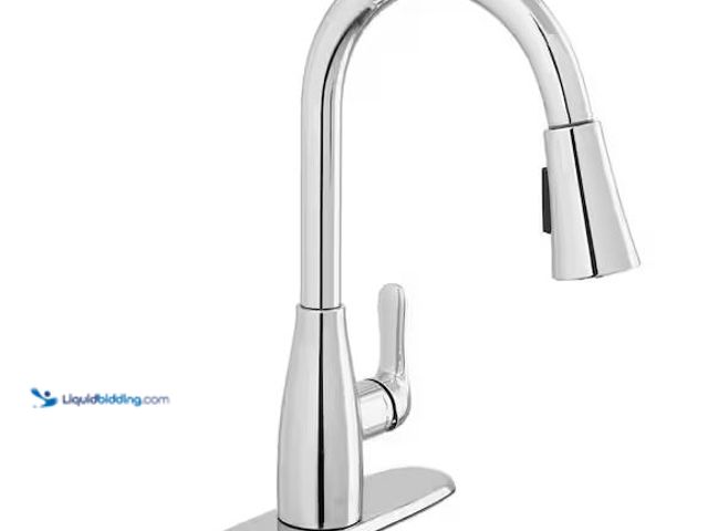 Lot 49-1568579 - Glacier Bay McKenna Single-Handle Pull Down Sprayer Kitchen Faucet in Polished Chrome with Turbos pr...
