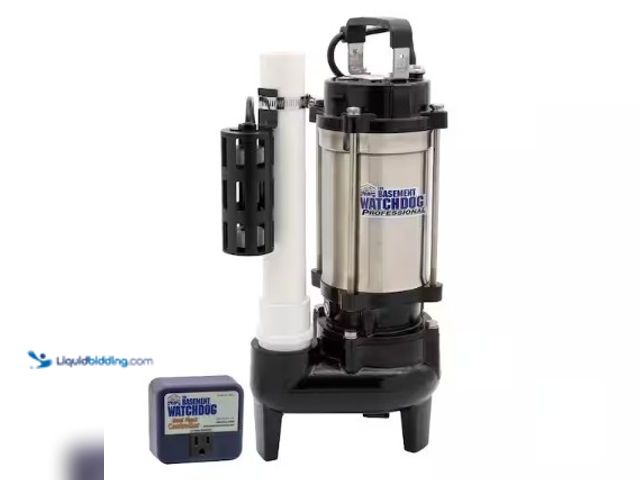 Lot 49-2025106 - Basement Watchdog 1 HP Cast Iron / Stainless Steel Submersible Sump Pump with Caged Float Switch and...