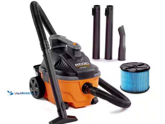 Lot 49-1547596 - RIDGID 4 Gal. 5.0 Peak HP Portable Shop Vacuum Wet Dry Vac, Model # WD4070, Used, Tested works, Miss...