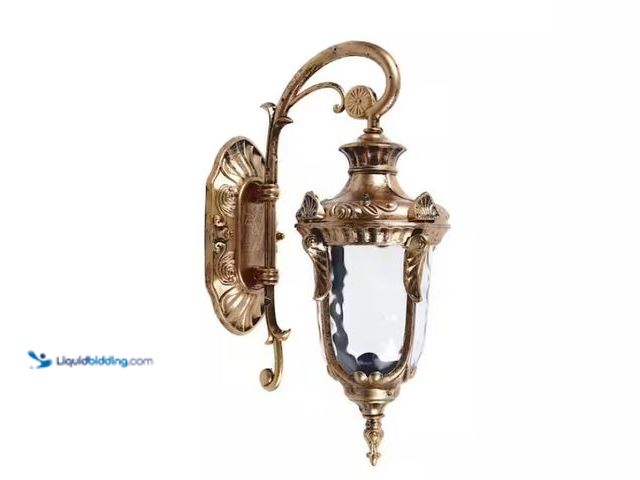 Lot 49-1570060 - 1-Light Bronze Retro Outdoor/Indoor Waterproof Lantern Wall Sconce with Glass Shade for Park Garden,...