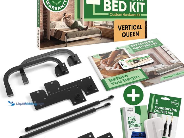 Lot 49-3527501 - DIY Murphy Bed Kit Queen Vertical | Murphy Bed Hardware for Wall Cabinet, Vertical Queen Frame, Delu...