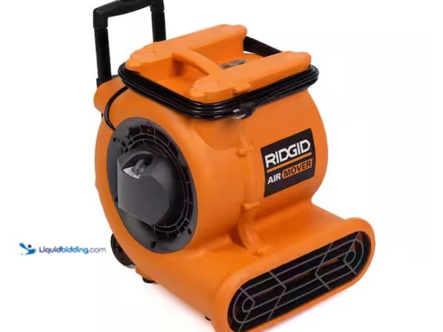 Lot 49-1570201 - RIDGID 1625 CFM 3-Speed, Portable Air Mover Blower Fan with Collapsible Handle, Rear Wheels, Water D...
