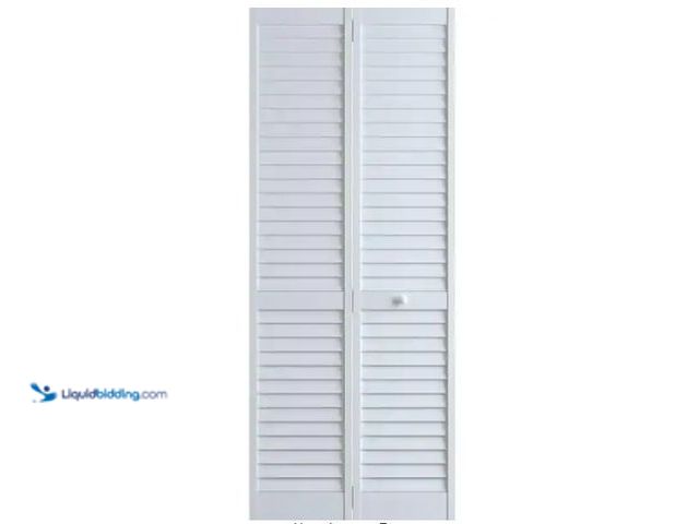 Lot 49-1624709 - Veranda 36 in. x 80 in. Louver Pine White Plantation Interior Closet Bi-fold Door Model # 3115259, U...