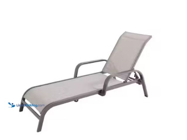 Lot 49-2004499 - Home Decorators Collection Aluminum Stackable Outdoor Patio Sling Chaise Lounge in Brown, Model # FL...