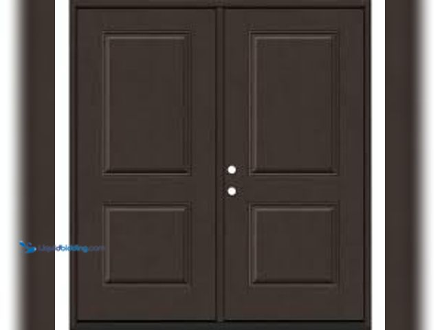 Lot 49-5433891 - Steves & Sons FiberGlass Door Wood Edge Entry and Patio Door. Item is Unused 80'' x 74''