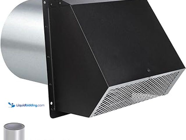 Lot 49-5461099 - 8 Inch Hooded Wall Vent with Screen and Damper,Exterior Wall Exhaust Vent Cover Cap, Wall Mount Exha...