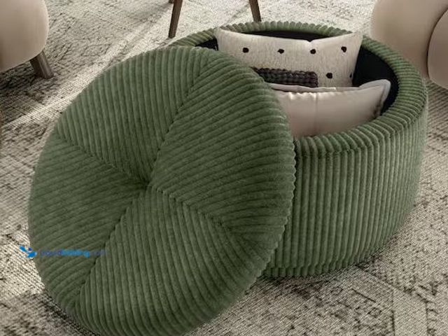 Lot 49-5486068 - Furniture of America
Alise Green Corduroy Fabric 28.5 Round Storage Ottoman Internet # 333824287
M...