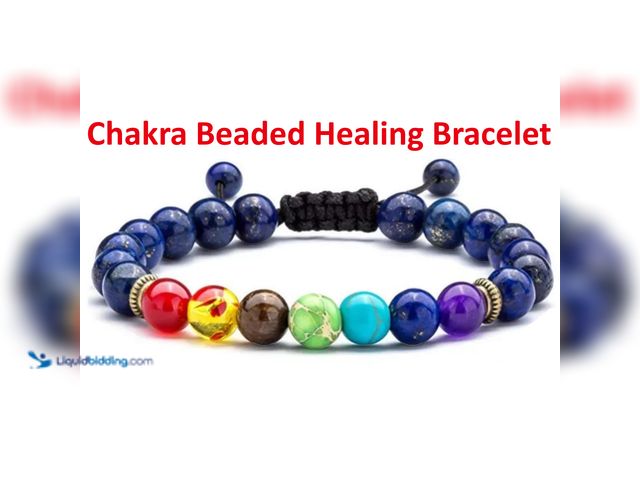 Lot 49-3481478 - Hand-Made Chakra Beaded Healing Bracelet 8mm - NEW - Features 8mm Beads on an Elastic Chord.  Helps ...