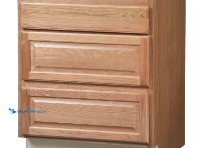 Lot 49-5436283 - Hampton Bay Hampton 30 in. W x 24 in. D x 34.5 in. H Assembled Drawer Base Kitchen Cabinet in Medium...