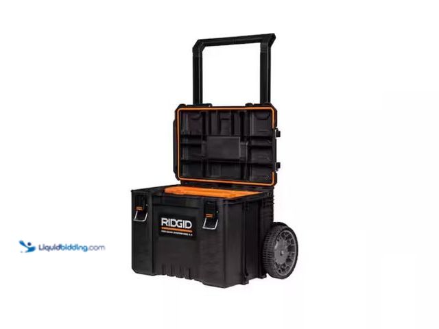 Lot 49-1570391 - RIDGID Pro Gear System Gen 2.0 Stackable 25 in All Terrain Rolling Tool Box with 9 in. Wheels, Model...