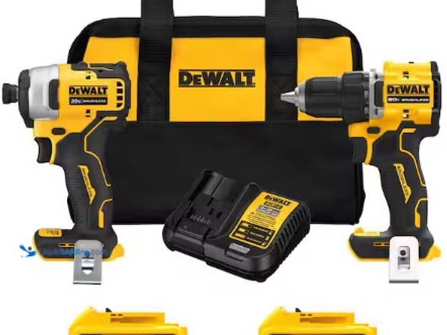 Lot 49-2022820 - DEWALT ATOMIC 20-Volt MAX Lithium-Ion Cordless Combo Kit (2-Tool) with (2) 2.0Ah Batteries, Charger ...