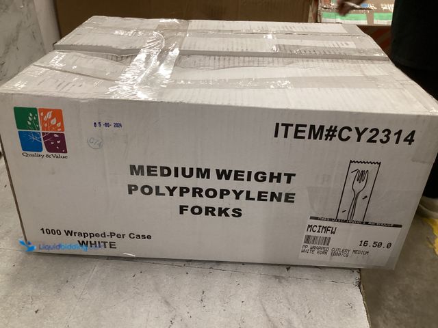 Lot 49-5545044 - Berkley Square Medium Weight Polypropylene Fork, White, 1000 Count 2pk